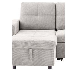 Sofá Cama 3 Cuerpos Beige 216x106x91cm Almacenaje