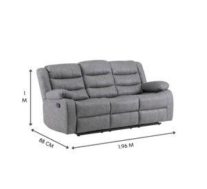Sofa 3 Cuerpos Reclinable Portavasos Moderno Roma