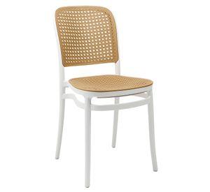 Silla Terraza Plástica Cairo Blanca/Beige