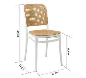 Silla Terraza Plástica Cairo Blanca/Beige