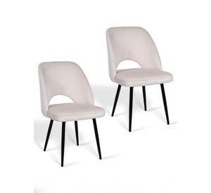 Pack 2 Sillas de Comedor Terciopelo Oval Beige