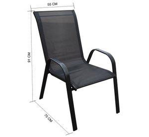 Silla de Terraza Textileno y Acero Negro
