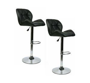 Pack 2 Sillas Altas Bar con Respaldo Negro