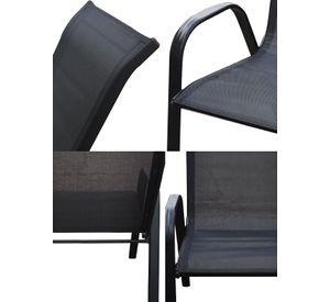 Silla de Terraza Textileno y Acero Negro