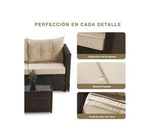 Seccional Intercambiable 3 Cuerpos Terraza Sofa + Mesa Café