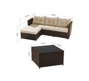 Seccional Intercambiable 3 Cuerpos Terraza Sofa + Mesa Café