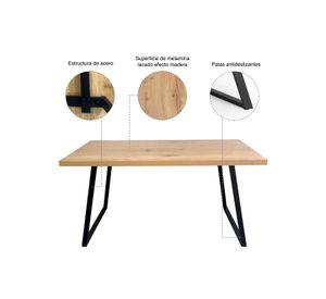 Mesa de comedor 75x80x150 Metal Madera