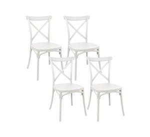 Pack 4 Sillas Terraza Plástica Petra Blancas