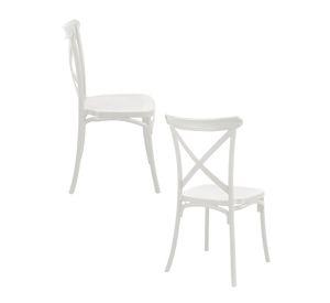 Pack 4 Sillas Terraza Plástica Petra Blancas