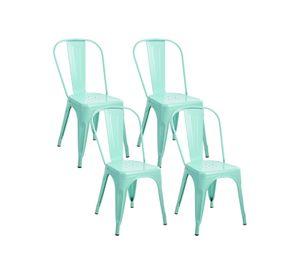 Pack 4 Sillas de Metal Tolix Menta