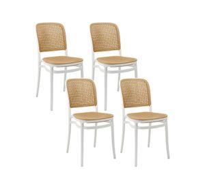 Pack 4 Sillas Terraza Plástica Cairo Blanca/Beige