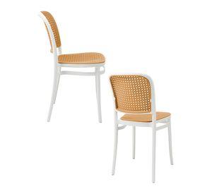 Pack 4 Sillas Terraza Plástica Cairo Blanca/Beige