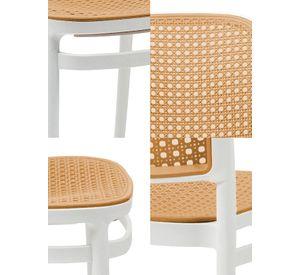 Pack 4 Sillas Terraza Plástica Cairo Blanca/Beige
