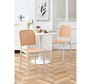 Pack 4 Sillas Terraza Plástica Cairo Blanca/Beige