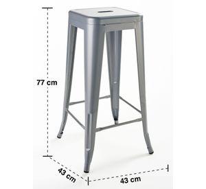 Pack 4 Pisos de Bar Metal Tolix Gris