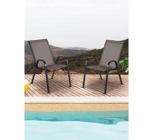 Silla de Terraza Textileno y Acero Café