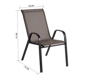 Silla de Terraza Textileno y Acero Café