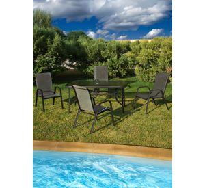 Silla de Terraza Textileno y Acero Café