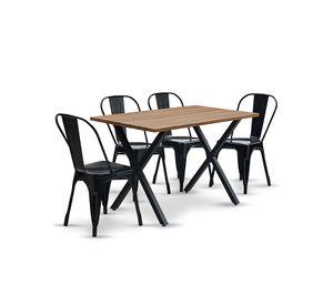 Comedor New Jersey 75x70x120 4 Sillas Tolix Industrial