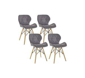 Pack 4 Sillas Eames Acolchadas Tela Lino