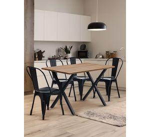 Comedor New Jersey 75x70x120 4 Sillas Tolix Industrial