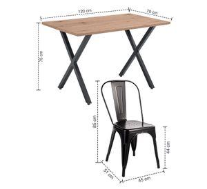 Comedor New Jersey 75x70x120 4 Sillas Tolix Industrial