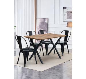 Comedor New Jersey 75x70x120 4 Sillas Tolix Industrial