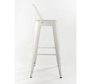 Pack 4 Piso Taburete Tolix Respaldo Blanco