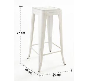 Pack 4 Pisos de Bar Metal Tolix Blanco