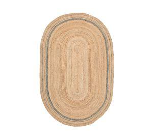 Alfombra yute oval línea 240x150 cm verde