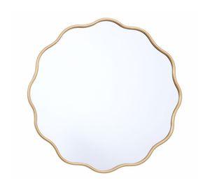 Espejo ondas metal dorado 55 cm