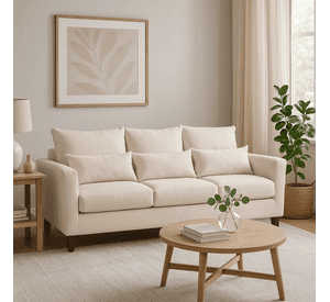 Sofá 3 Cuerpos Petra Beige Tela – Confort y Estilo para tu Hogar