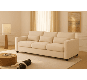 Sofá 3 Cuerpos Pipa Beige Tela – Confort y Estilo para tu Hogar