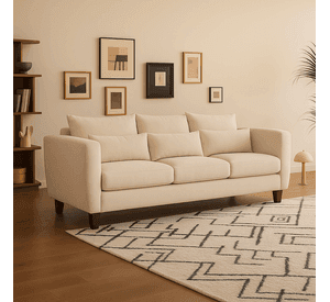 Sofá 3 Cuerpos Porter Beige Tela – Confort y Estilo para tu Hogar