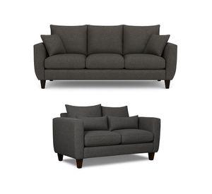 Sofá 3 y 2 Cuerpos Porter en Tela gris, Set para Living