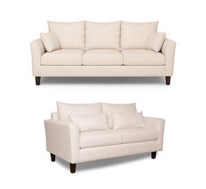 Sofá 3 y 2 Cuerpos Petra en Tela Beige, Set para Living
