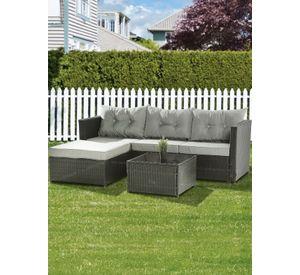 Seccional Intercambiable 3 Cuerpos Terraza Sofa y Mesa gris