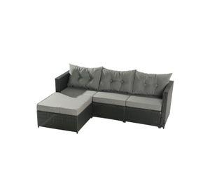 Seccional Intercambiable 3 Cuerpos Terraza Sofa y Mesa gris