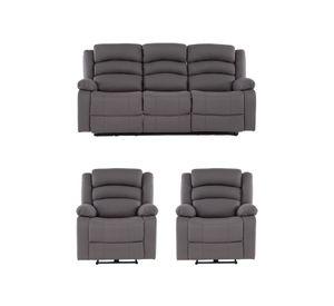 Living Reclinable Eléctrico Sofá 3 Cuerpos +2 Bergers 8041FFPW