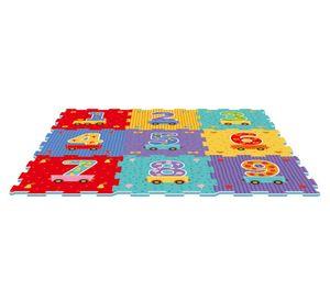 Mat foam kids números autos 90x90 cm 9 un.