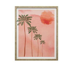 Lámina con marco 40x50 cm palmeras rojo R5