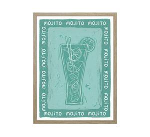 Lámina enmarcada 30x40 cm mojito R6
