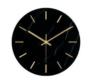 Reloj pared 35 cm negro dorado