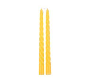 Velas twist 25 cm mostaza 2 un.