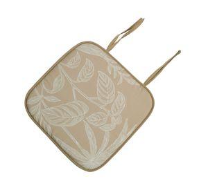 Cojín silla hojas beige 40x40 cm 4 piezas