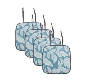 Cojín silla hojas azul 40x40 cm