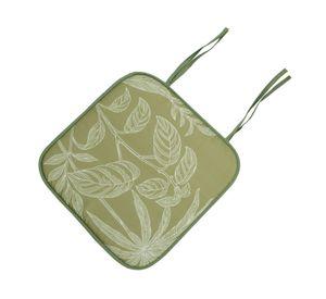 Cojín silla hojas verde 40x40 cm 4 piezas