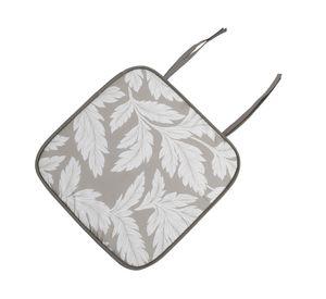 Cojín silla hojas gris 40x40 cm 4 piezas