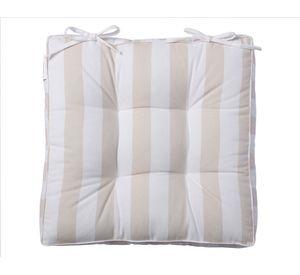 Cojín silla Líneas beige 40x40 cm