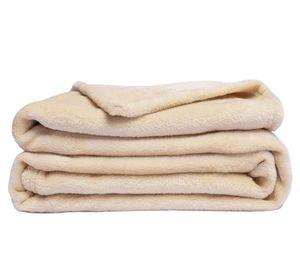 Manta flannel beige 130 x 170 cm